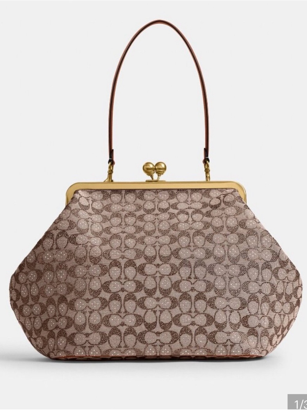 Coach Large Crystal Kisslock in Signature Jacquard